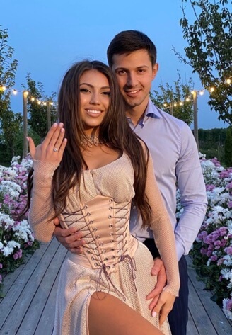 Vlad Gatcan with his fiancee Marinela Bezer